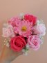 💛🌷🍀Ново💛🌷🍀Метални кашпи със сапунени рози и в средата хризантема за разкош.                   , снимка 6