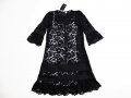 НОВА! Twinset Lace Black Dress Luxury Exclusive Collection Дамска Дантелена Рокля Размер 38, снимка 10