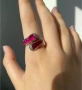Сребърен пръстен с рубини , снимка 2