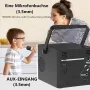 HANLIM Преносим CD плейър 20W Bluetooth/FM/MP3/USB/AUX/3,5mm жак/Дистанционно/2000mAh батерия, снимка 5