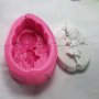 3D Нежно момиченце с цвете дълбок силиконов молд форма калъп за торта фондан шоколад гипс сапун, снимка 3
