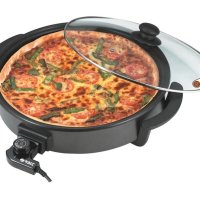 Електрически тиган за пица с подарък чиния за пица, снимка 1 - Съдове за готвене - 43003939