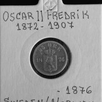 Монета Швеция 25 Йоре 1876 г. Крал Оскар II - Сребро, снимка 1 - Нумизматика и бонистика - 31649479