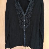 Блуза трико и сатен, снимка 1 - Блузи с дълъг ръкав и пуловери - 26663268