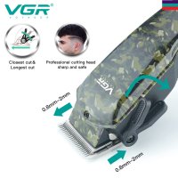 VGR V-126 Камуфлажна Професионална жична машинка за подстригване и тример за мъже, снимка 2 - Машинки за подстригване - 43164830