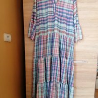 Дълга рокля с харбали в пастелни цветове, снимка 2 - Рокли - 37835294