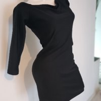 секси черна рокля и велурени ботуши , снимка 2 - Рокли - 40741607