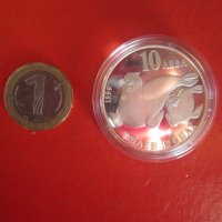 10 лева  1999 Тюлен Монах сребърна монета , снимка 1 - Нумизматика и бонистика - 35017297