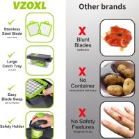VZOXL 15 в 1 чопър за зеленчуци с нов дизайн, многофункционален чопър, снимка 9 - Други - 43426095