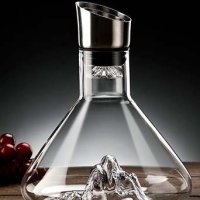 Стъклена бутилка гарафа за червено вино декантер за алкохол + аератор и филтър, снимка 4 - Сервизи - 43135120