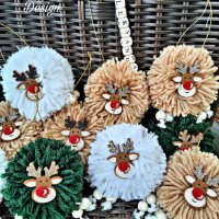 Коледни еленчета от прежда, снимка 4 - Коледни подаръци - 38687335