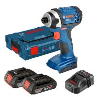  Акумулаторен ударен гайковерт Bosch GDR 18 V-Li /2x5,0 Ah, L-Boxx, GAL 1880 CV, снимка 1 - Други инструменти - 32489804