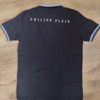 Тениска с яка тип поло PHILIPP PLEIN размер L, снимка 5 - Тениски - 44856393