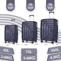 Нов комплект от 3 броя Водоустойчиви и стилни куфари за пътуване Разширяващи, снимка 2 - Куфари - 43195556