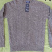 Сив пуловер от 100% кашмир, нов, размер L, Монголия, снимка 1 - Пуловери - 37431991