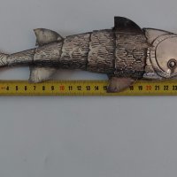 Сребърна авторска фигура-риба/сребро 900/, снимка 8 - Антикварни и старинни предмети - 40050915