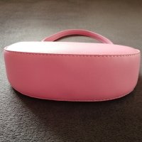Малка дамска кожена чанта за рамо в розов цвят, снимка 10 - Чанти - 43733574