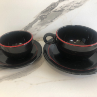 Комплект керамични чаши за чай - 6 броя, снимка 2 - Сервизи - 44893934