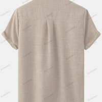 Пролетно-лятна ежедневна мъжка риза от памучен плат с къс ръкав, 6цвята , снимка 3 - Ризи - 44901083