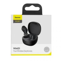 Слушалки безжични Bluetooth Baseus Encok WM01 TWS Тип Тапи за уши Черни Earbuds, снимка 4 - Bluetooth слушалки - 38545628