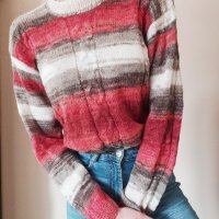 Ръчно плетена блуза, мохерна в три цвята, снимка 1 - Блузи с дълъг ръкав и пуловери - 27802296