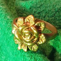 Старинен бронзов пръстен роза ювелирна изработка уникат -12739, снимка 5 - Антикварни и старинни предмети - 28889239