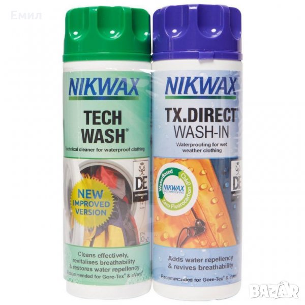 Nikwax Tech Wash & TX Direct 300ml перилен препарат за ски сноуборд туризъм екипировка с мембрана, снимка 1