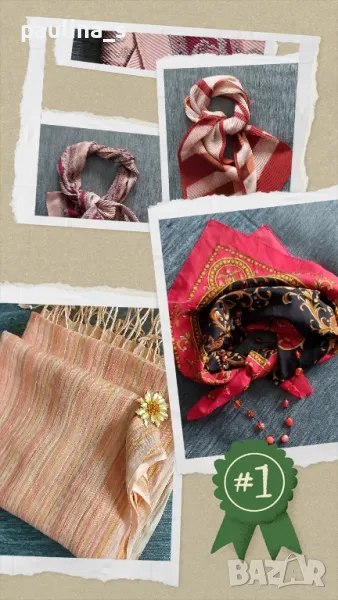 Винтидж / Шалове / Шал солей, фишу / Шал в червен ройал принт / гердан от мурано стъкло , снимка 1