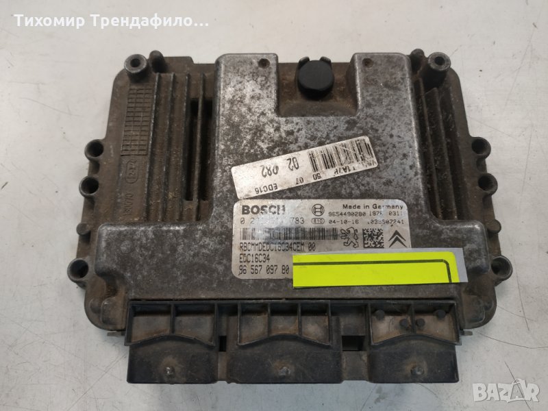 ECU PEUGEOT 206 1.4 HDi 0281011783, 0 281 011 783, 9656709780, edc16c34, 96 567 097 80 компютър пежо, снимка 1