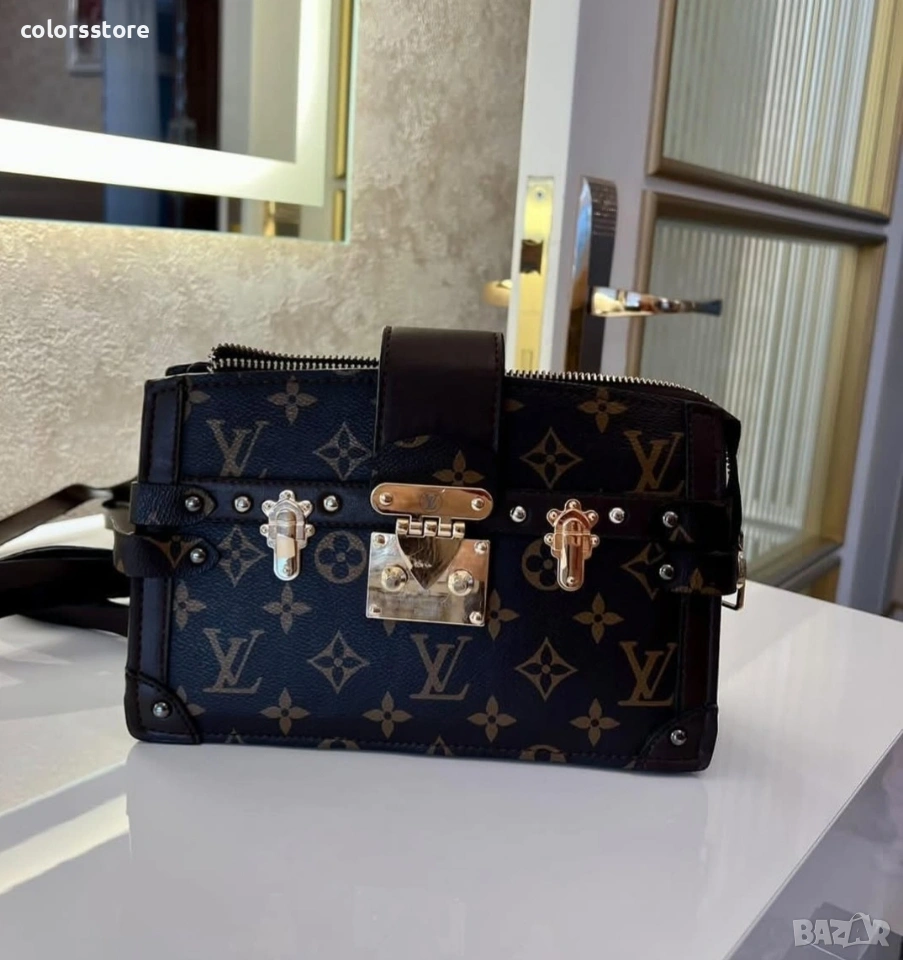 Дамска чанта - кафяво и черно - CASE1 , снимка 1