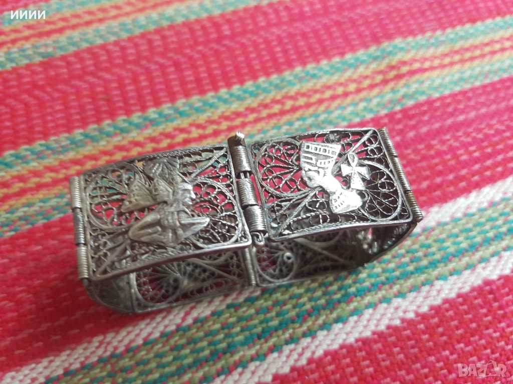 Сребърна гривна филигран 4, снимка 1