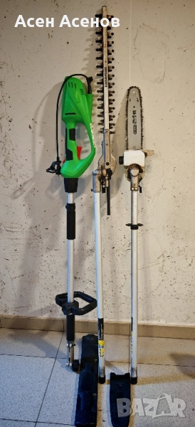 Продавам телескопичен електрически храсторез със чупеща глава и трион (кастрачка) за високи клони, снимка 1