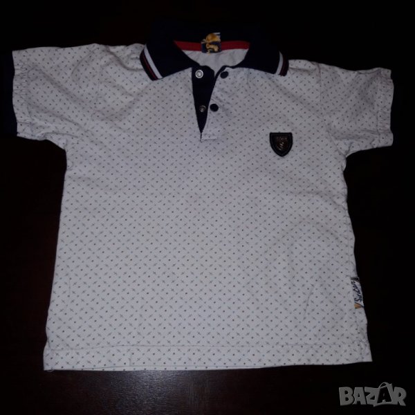3-4г 104см Блуза Тениска с къс ръкав Материя памук Цвят бяла с надпис Без следи от употреба, снимка 1
