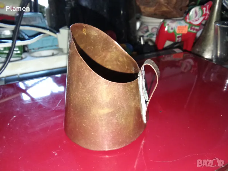 Медна чашка за кафе или греяна ракия еталон за мярка 40 грама, снимка 1