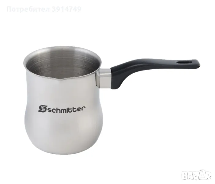 Джезве / канче / чайник от стомана (инокс), 1 л, подсилено дебело дъно, бакелитна дръжка, *НОВО*, снимка 1