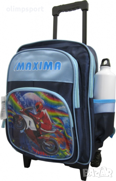 Раница на колелца с две прегради Количката е изключително здрава с 5 силиконови големи колелца, коет, снимка 1