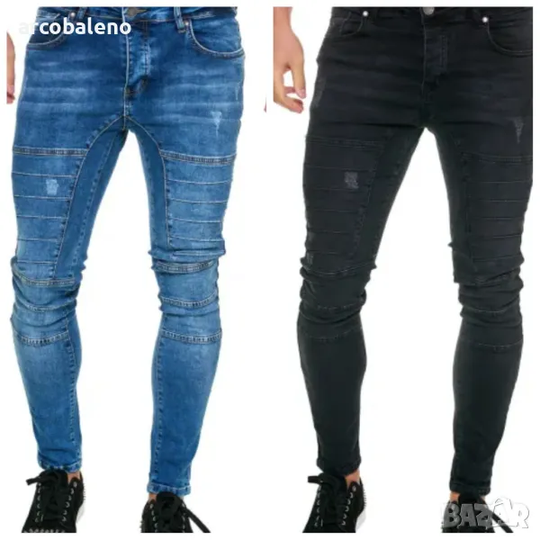 Модни мъжки дънки с висока талия, 2цвята , снимка 1