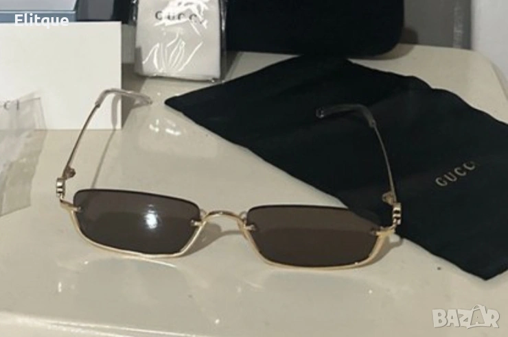 очила с черен обикновен калъф и ув защита Gucci, снимка 1