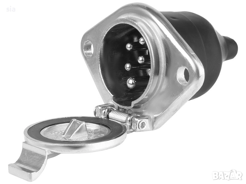 Букса конектор за ремарке 7 пина 12/24 волта, снимка 1