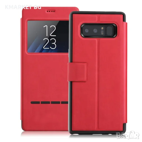 Samsung Galaxy Note 8 SM-N950 Window Кожен Калъф и Протектор, снимка 1