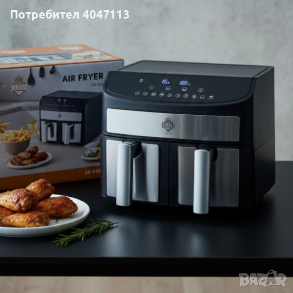 Двоен Air Fryer Queen KK-A02 - 7L, 2400W за здравословно и бързо готвене, снимка 1