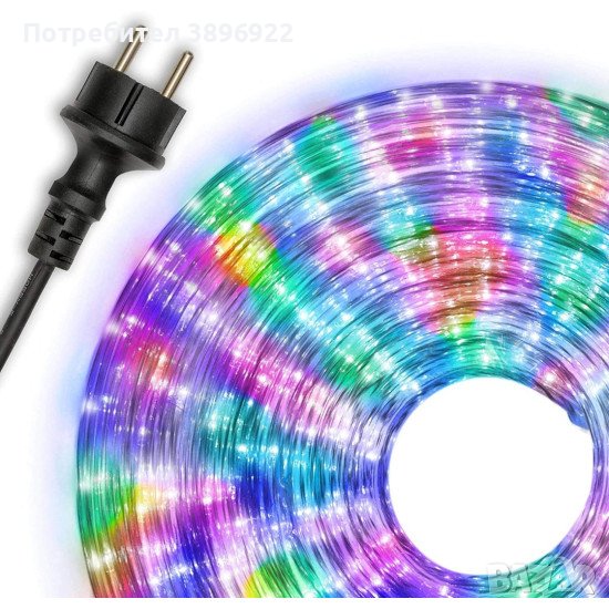 На Едро !Светещо LED въже - 30м Multicolor, снимка 1