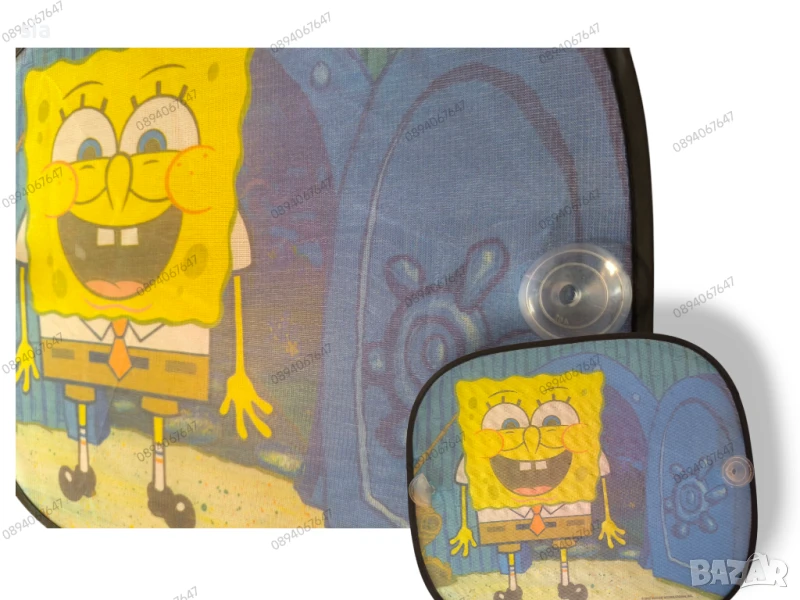 Сенник за автомобил, страничен, Sponge bob, 1бр, снимка 1