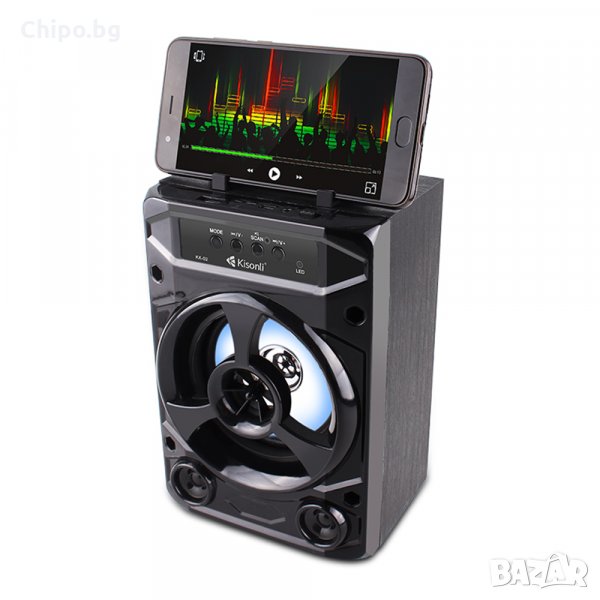 Тонколона Kisonli KK-02, Bluetooth, USB, SD, FM, Черен, снимка 1