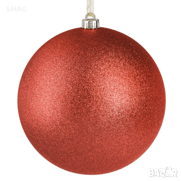 Коледна топка червена с брокат Ø20 см_1254111, снимка 1