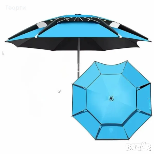 Подсилен слънцезащитен чадър 2.10 м – Защита и комфорт навсякъде на открито, снимка 1