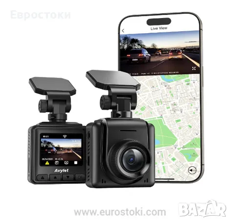 Видеорегистратор Avylet A1, мини автомобилна камера, Wi-Fi, 2K, 150°, снимка 1