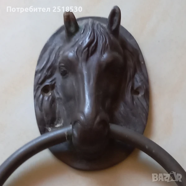 Старинно бронзово чукало за врата , снимка 1