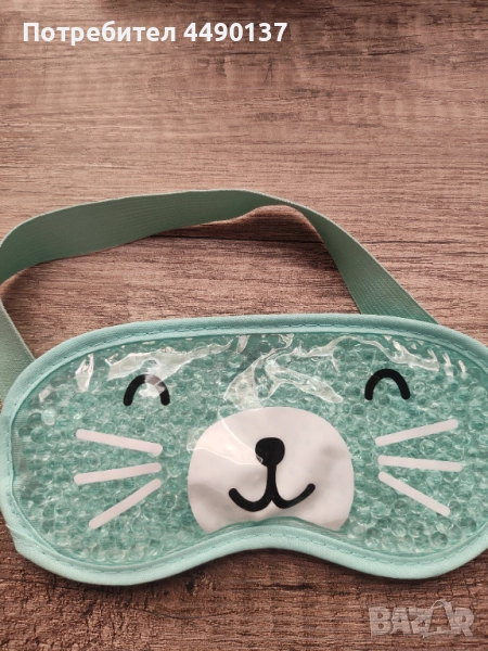 Релаксираща гел маска за очи с желирани топченца,синьо коте.Нова и неупотребявана., снимка 1