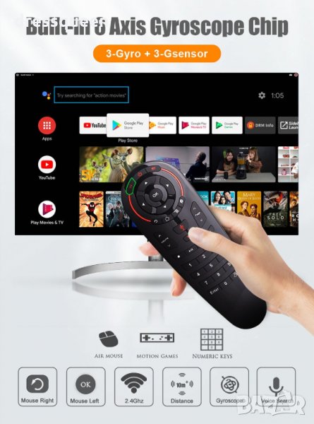 G30 Air Mouse безжична мишка с 33 бутона за Smart Tv или Tv Box , снимка 1
